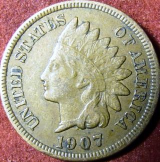 1907 Indian Head Penny Full Liberty photo