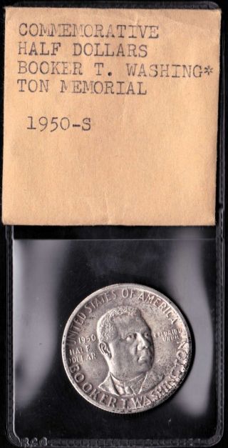 1950 - S Half Dollar Booker T.  Washinton Memorial U.  S.  Coin - 079 photo