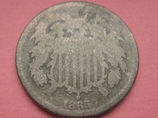 1865 Two 2 Cent Piece - Civil War Type Coin photo