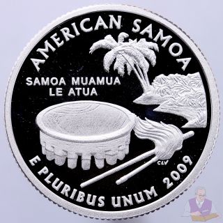 2009 S Territories Quarter American Samoa Gem Proof Deep Cameo 90 Silver Coin photo