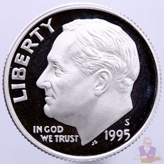 1995 S Roosevelt Dime Gem Deep Cameo 90 Silver Proof Us Coin photo