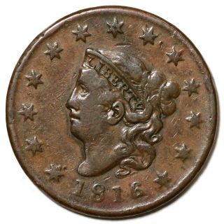 1816 N - 5 R - 3 Matron Or Coronet Head Large Cent Coin 1c photo