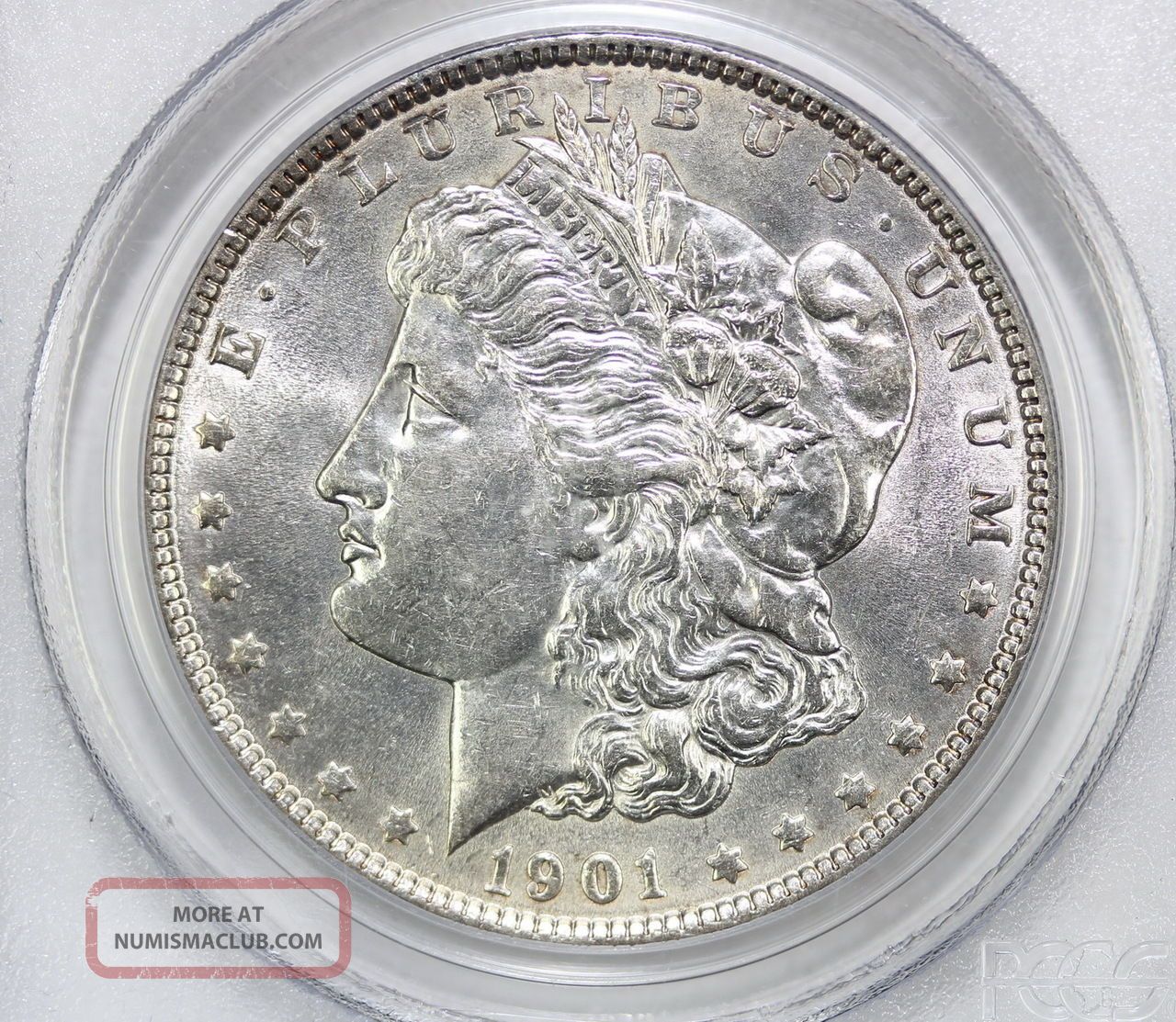 1901 Morgan Silver Dollar Au 58 Pcgs (0440)