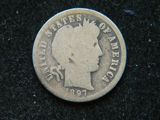 1897 - O Barber 90 Silver Dime Rare Key Date Orleans photo