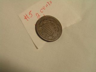 A American 1864 2 - Cent Coin Peice In Good To photo