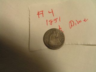 1851 Sitting Liberty 90 Silver Half Dime In photo