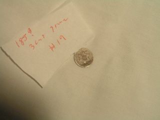 185? 3 - Cent Treme,  90 Silver,  Circulated photo