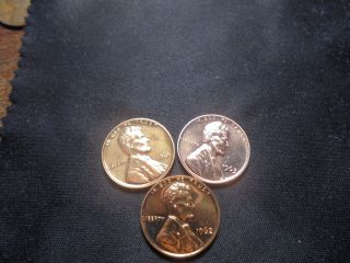 1961,  1962,  1963 Red Proof Lincoln Memorial Cent.  Very Sharp 123p photo