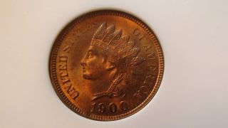 1900 P Indian Head Cent Ngc Ms64 Rd Red Coin 1c Penny photo