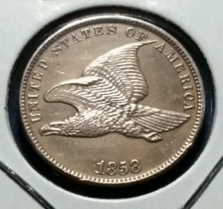 1858 1¢ Flying Eagle One Cent Very Sharp Coin photo
