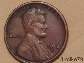 1912 S Lincoln Wheat Ear,  Cent,  Penny. photo