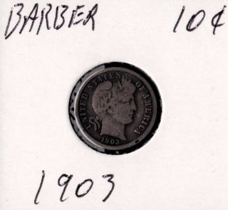 1903 Barber Dime U.  S.  Coin photo