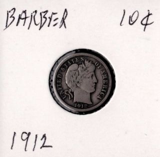 1912 Barber Dime U.  S.  Coin photo