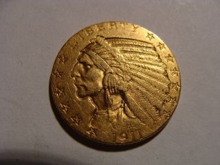 1911 $5 Dollar Indian Gold - Choice Xf photo