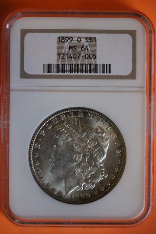 1899 - O Ms64 Morgan Silver Dollar Ngc Graded & Certified Slabbed Coin 107 photo