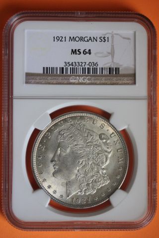 1921 - P Ms64 Morgan Silver Dollar Ngc Graded & Certified Slabbed Coin 15 photo