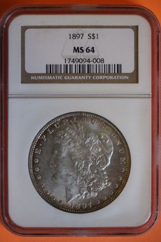 1887 - P Ms64 Morgan Silver Dollar Ngc Graded & Certified Slabbed Coin 166 photo