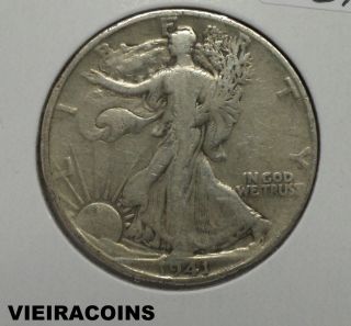 1941 - S Liberty Walking 50 Cents - 90 Silver - - 5329 photo