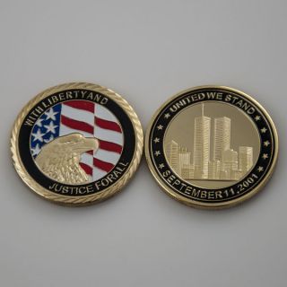 2 - 1 Oz 911 Commemorative 24kt Gold Plated Coin photo