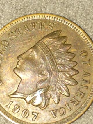 1907 Indian Head Cent - Lustrous Scarce photo