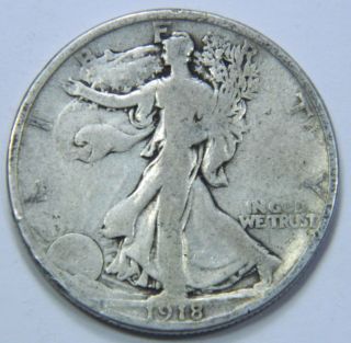 1918 - P U.  S.  Walking Liberty Silver Half Dollar Coin - You Grade - 122911 photo