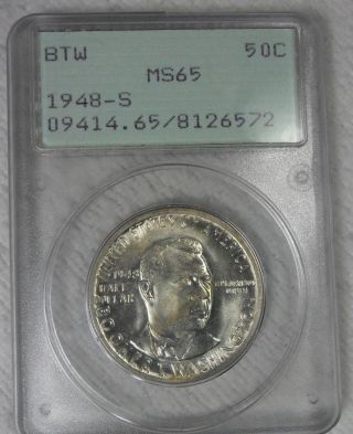1948 S Btw Commemorative Half Dollar - Ogh Pcgs Ms 65 - Booker T.  Washington photo