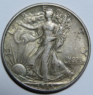 1945 P Walking Liberty Half Dollar 90 Us Silver photo