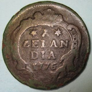 1776 Magic Keydate Date Of Independence Colonial York Penny Zeeland $$ photo