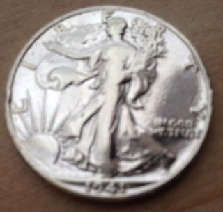 1941 Silver Circulated Walking Liberty Half Dollar - photo