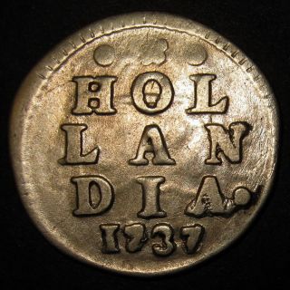 Silver Overdate 1737/36 Colonial Old Dutch Colonial York Dime Hollandia photo