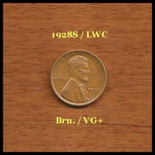 Lincoln Wheat Cent: 1928 - S / Brown: Vg photo
