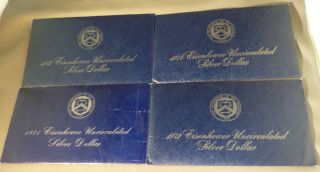 1971 - 1972 - 1973 - 1974 Eisenhower Ike Silver 40 Unc Dollars - In Envelopes photo