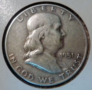 1951 D Franklin Half Dollar Silver Coin photo