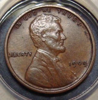 (inv.  13) Almost Unc.  Brown 1909 Vdb Lincoln Wheat Cent Cent Penny photo