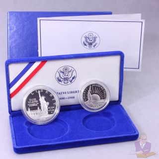 1986 S Statue Of Liberty Centennial Proof Commem Dollar Cn - Clad Half Us Coin Ogp photo