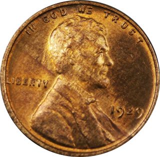 1929 - P Lincoln Wheat Cent Unc Toned Woody photo