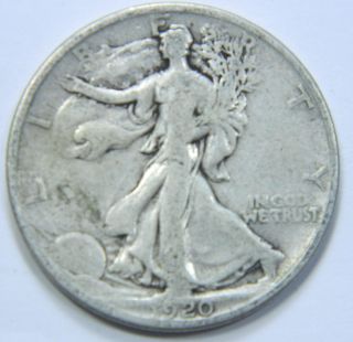 1920 - P U.  S.  Walking Liberty Silver Half Dollar Coin - You Grade - 122917 photo