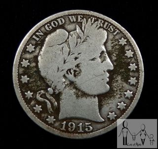 1915 S Good,  G,  Barber Silver Half Dollar 50c Us Coin photo
