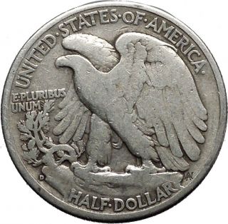 1943 Walking Liberty Half Dollar Bald Eagle United States Silver Coin I44627 photo