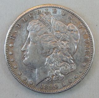 1890 - S $1 Morgan Silver Dollar - Xf Details - Cleaned photo