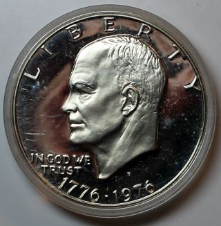1976 - S Bicentennial Eisenhower Dollar Dcam Proof 40 Silver In Capsule Lz photo
