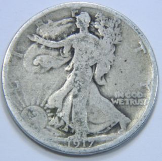 1917 - P U.  S.  Walking Liberty Silver Half Dollar Coin - Circulated - You Grade - 122906 photo
