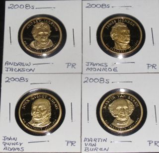2008s President All Four Proof Dollars. photo