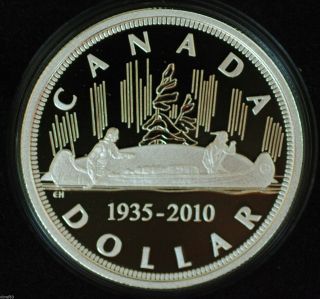 2010 Canada Ltd Edition Proof Silver Dollar 1935 - 2010: 75th Anniversary Dollar photo