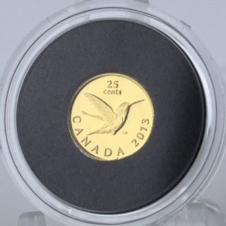2013 Hummingbird 25 - Cent 0.  5 G Pure Gold Intricately Engraved Proof Coin photo