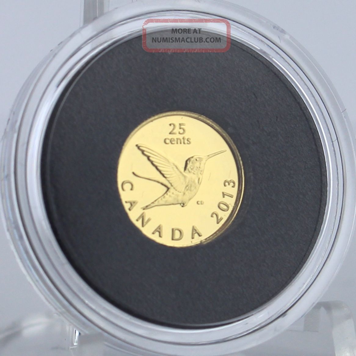 2013 Hummingbird 25 Cent 0. 5 G Pure Gold Intricately Engraved Proof Coin