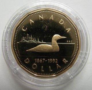 1867 - 1992 Proof $1 Loon Canada Loonie One Dollar Coin Only photo