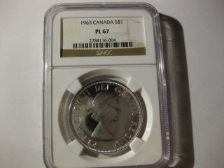 1963 Canada Dollar Ngc Pl67 photo