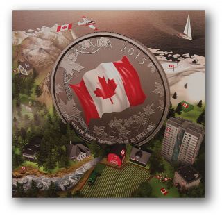 2015 50th Anniversary Of The Canadian Flag $25 For $25 Fine Silver Coin - In Hand photo