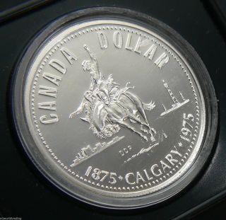 1975 Canada Calgary Silver Dollar Specimen Coin Unc photo